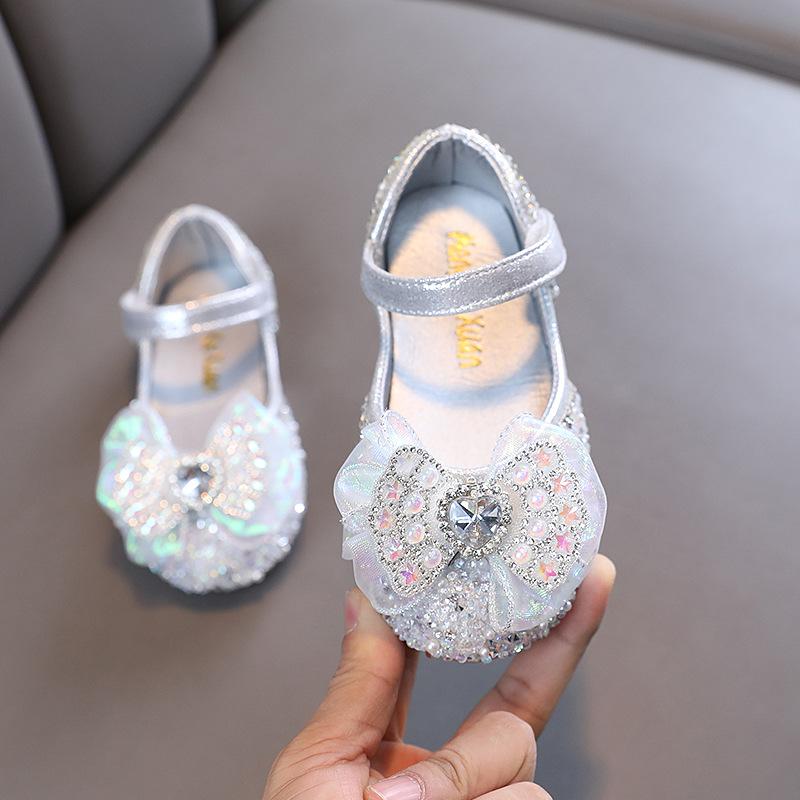 

Spring and autumn new style ladylike girls princess schoolgirl princess flat shoes, leather shoes, dance butterfly chiffon 21 серебряный