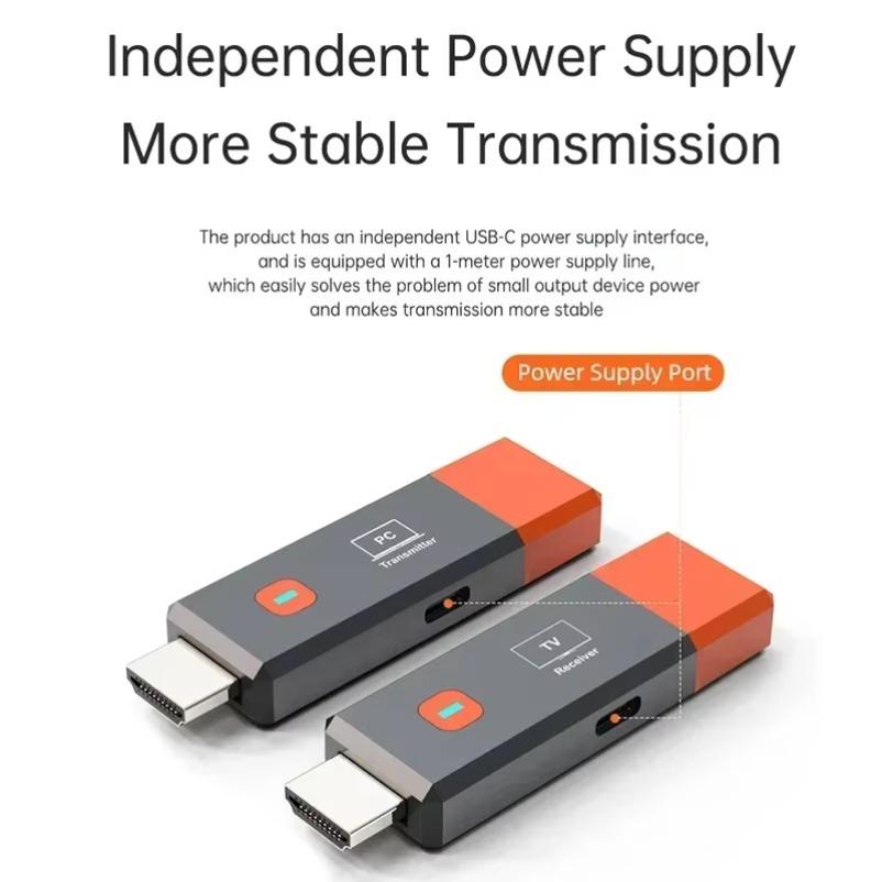 Wireless HDMI-Compatible Video Adapter Transmitter Receiver Extender TV Stick Dongle For PC Camera Laptop To Projector Monitor