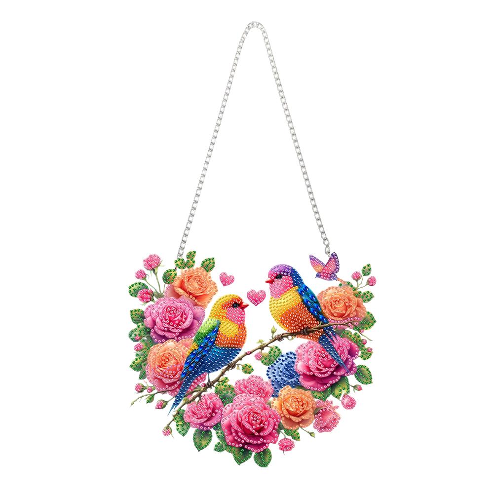 Acrylic 2D Flat DIY Diamond Painting Set Hanging Diamond Art Kits Rhinestone Diamond Art Window Pendants Wall Door Decoration