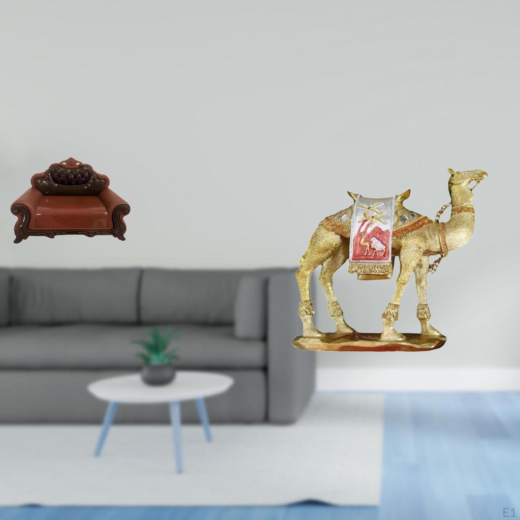 Miniature Sofa Couch Single Chair Model DIY Accessory And Camel Figurine Desktop Ornament Resin