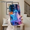Phone Case: 2D Flat Samsung Galaxy A34 A35 M05 M06 S20 S22 S21 FE Plus 5G Protective Case, Couple Style, Blue Neon Little Ghost, Christmas and Hallowe