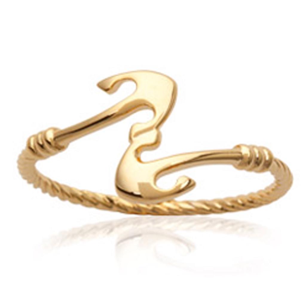 Pozlacený prsten 'Marine Anchor' - 10x6 mm
