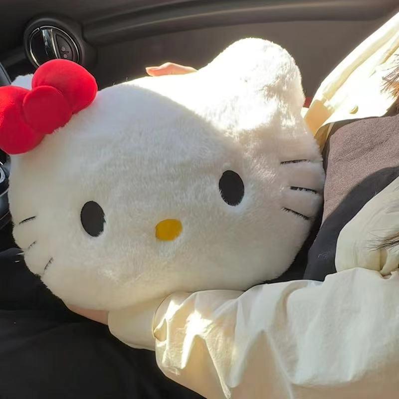 Cute Cat Head Plush Pillow Sofa Bed Head Cushion Car Cushion Pillow