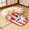 Popcorn Katze Tunnel Spielzeug Katzen Tunnel Röhre mit Plüschball Schlafmatte Faltbarer Tunnel Interaktives Versteckspielzeug für Wohnungskatzen Kaninchen Welpen