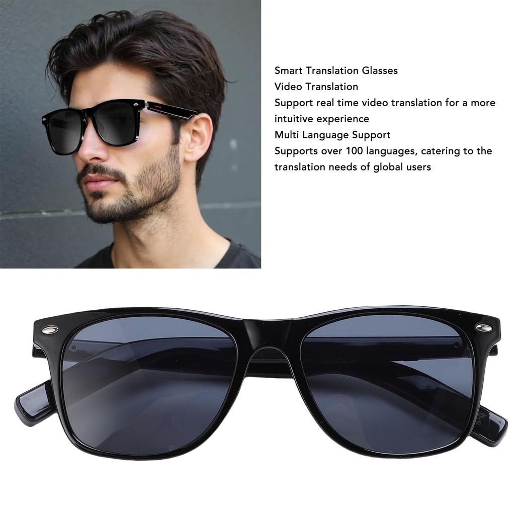 AI Translation Smart Sunglasses for Language Bluetooth Speaker and Touch and Photo Shooting Frame Men, Translator, 5.3 Mic, Control, Hands-Free Calls,
