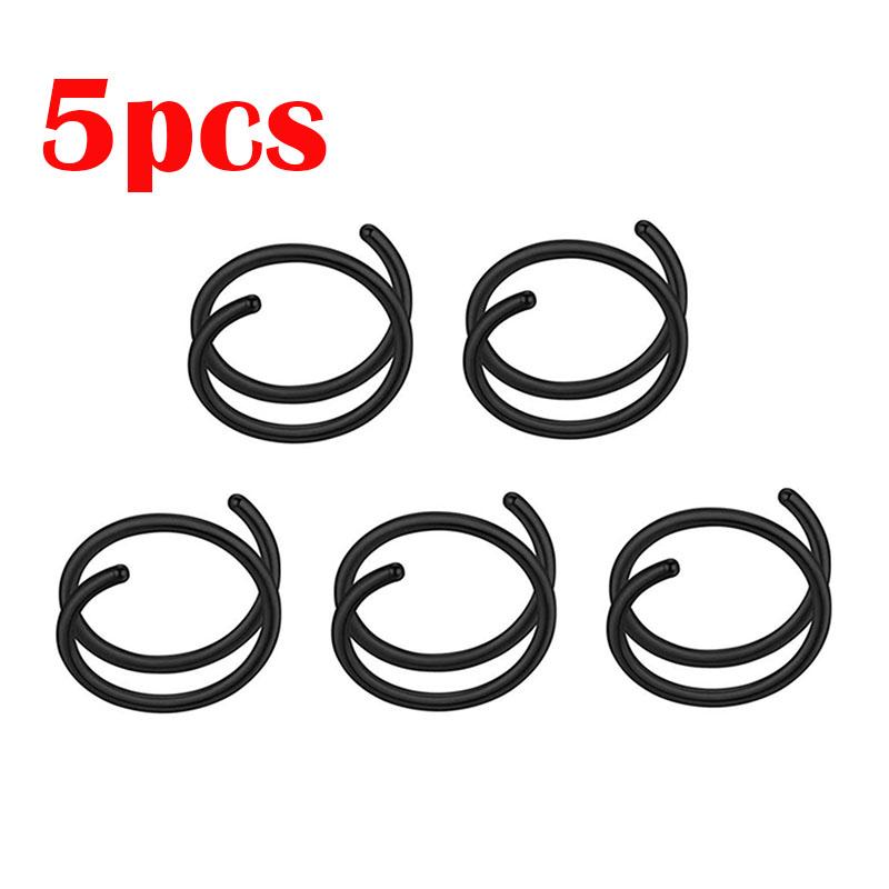 5/1pcs Stainless Steel Double Nose Hoop Ring Silver Color Spiral Nose Hoop Set for Women Men Nostril Piercing Jewelry