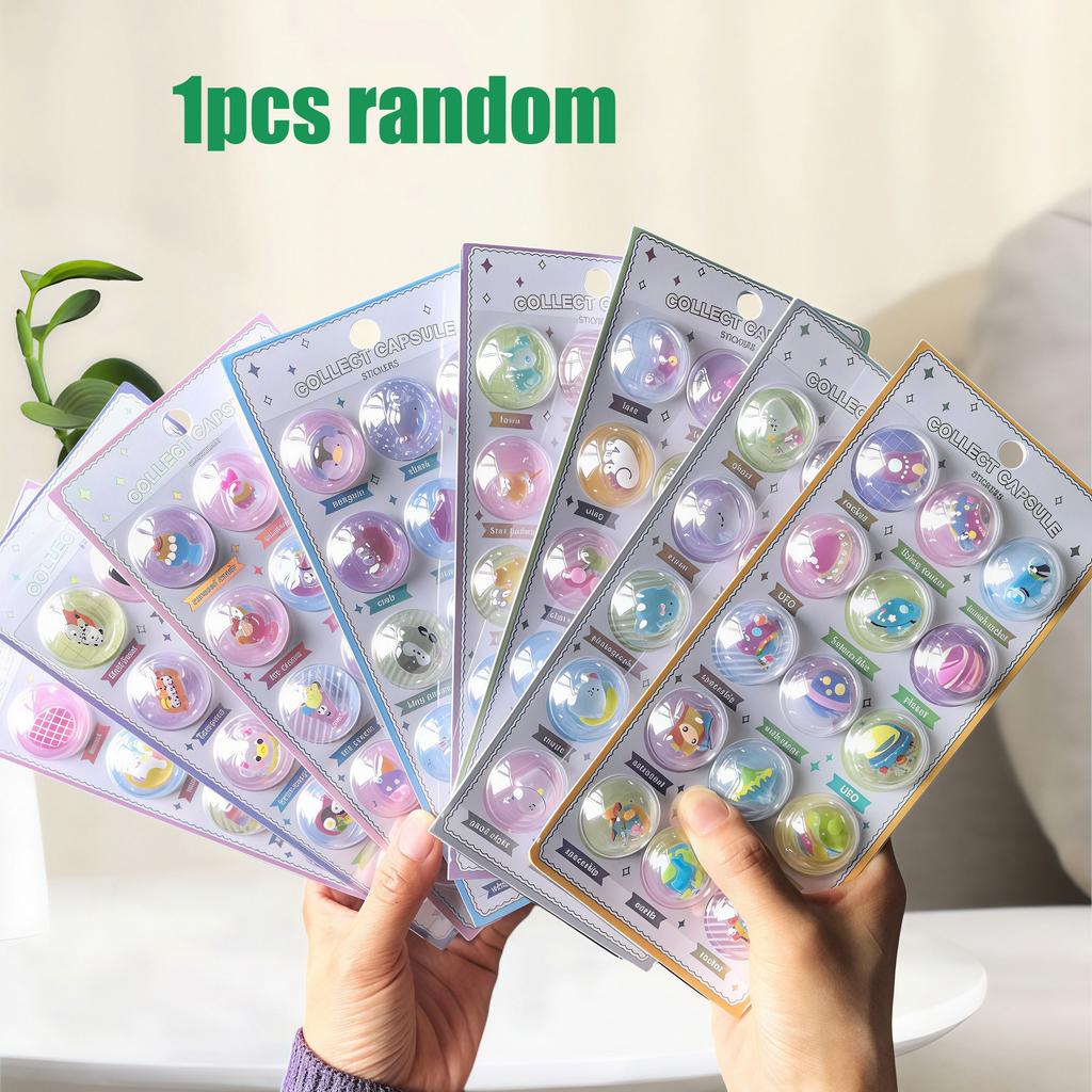 New DIY 3D Capsule Crystal Stickers - Kawaii Embossed Relief Decals, Scrapbooking Journal Cute Stationery for Children’s Toy