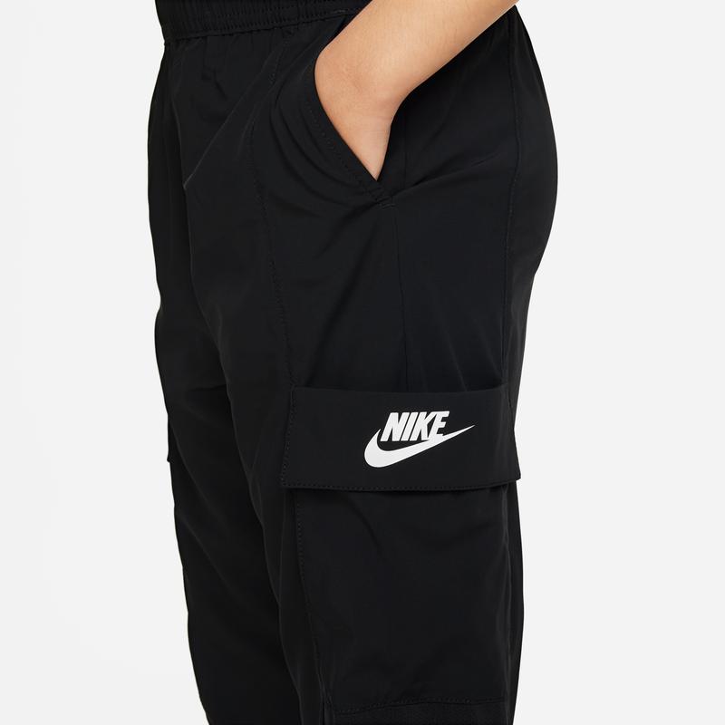 Nike Knitted Sports Pants With Solid Color Logo Kids bottoms Black FQ3666-010