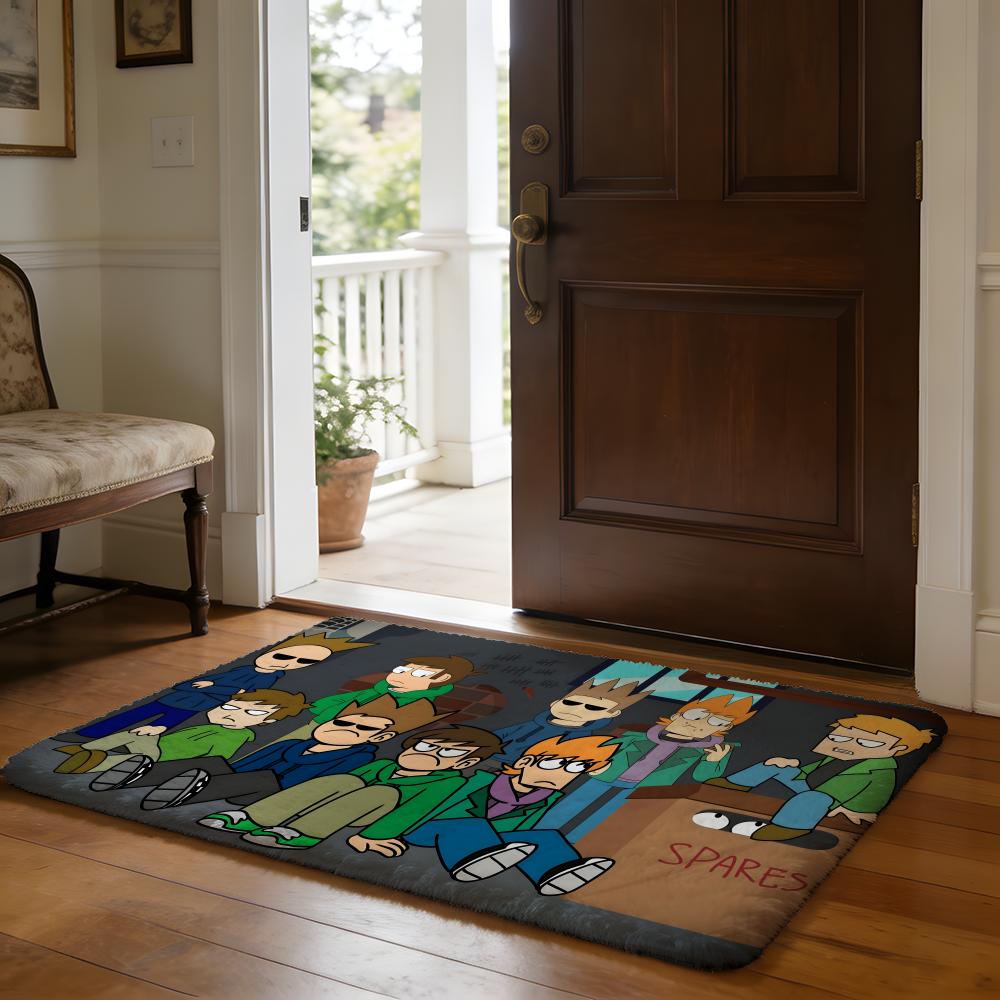 Cute Cartoon Kawaii EEddsworlds Floor Mat Soft Flannel Absorbent Mat Non-Slip Rug Home Bedroom Bathroom
