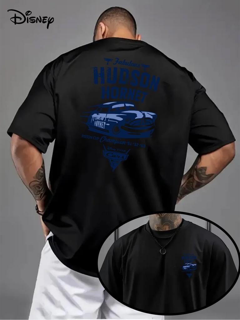 T-shirt Grafica Double-Sided Uomo Donna Auto Manica Corta Hudson Hornet & Saetta McQueen Top Casual Estivi Coppia