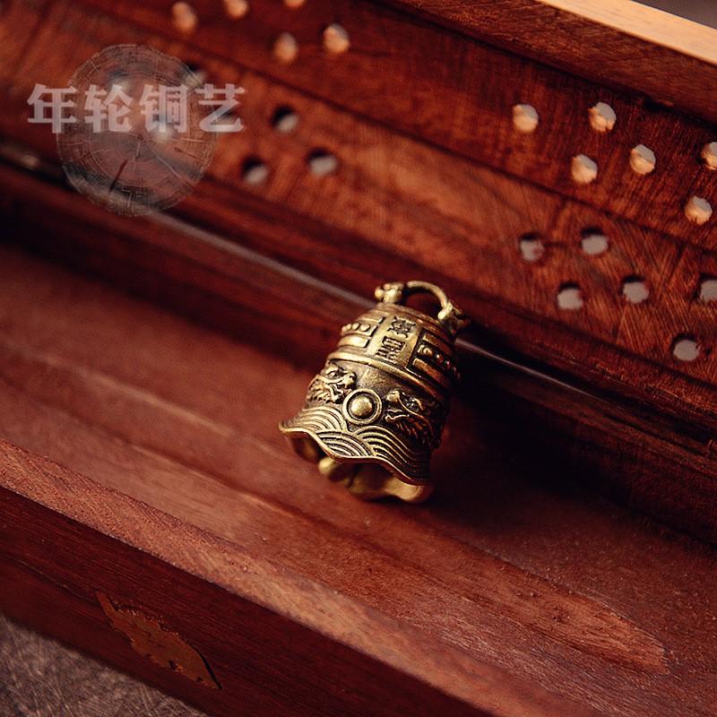 Messing Vintage Zhong Kui Glocke Handgefertigt Thailändisch Amulett Anhänger Haus Auto Dekoration Schutz Glücksbringer Anhänger