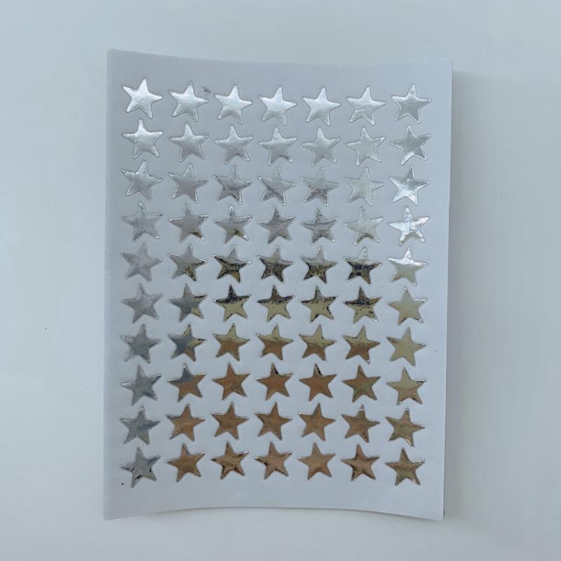 

10 шт./компл., золотые, серебряные наклейки с пятиконечной звездой, детские маленькие пятизвездочные наклейки, милые студенческие наклейки 7*10cm