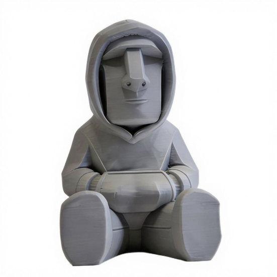 3D Printed Moai Statue Ornament Mini Compact Easter Island Stone Figurine