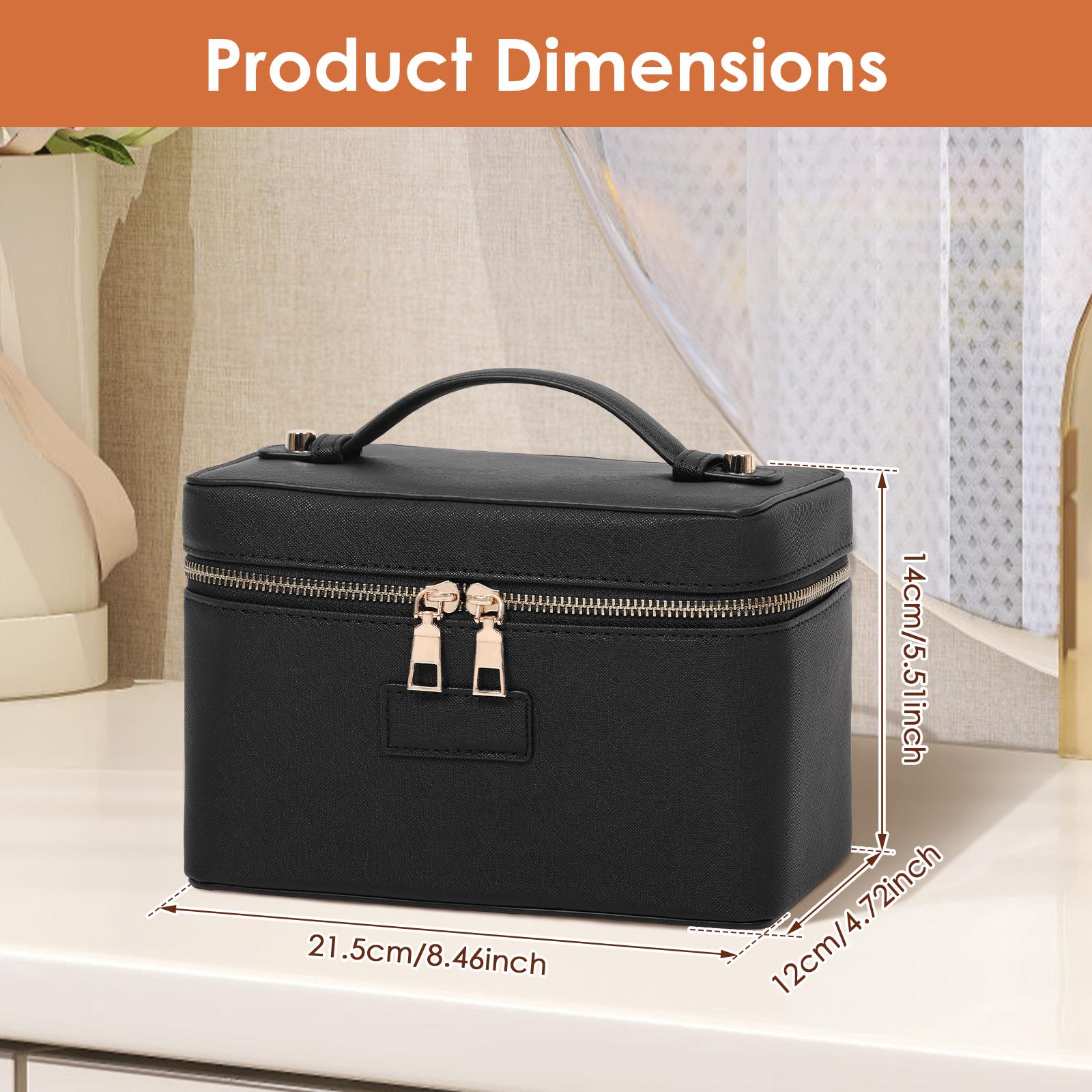 

Makeup Vanity Bag PU Waterproof Toiletry Storage Bag with Removable Divider Portable Fashion Travel Makeup Bag for Women Men