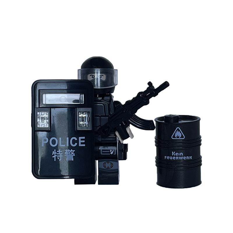 Niemiecka Scena Wojskowa z Symulacyjnym Nadrukiem Tamponowym Beczka Olejowa Akcesoria Klockowe