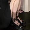 JK Polka Dot Mesh Socks Breathable Stacked Stockings Pile Up Socks Mid Tube Socks  Summer
