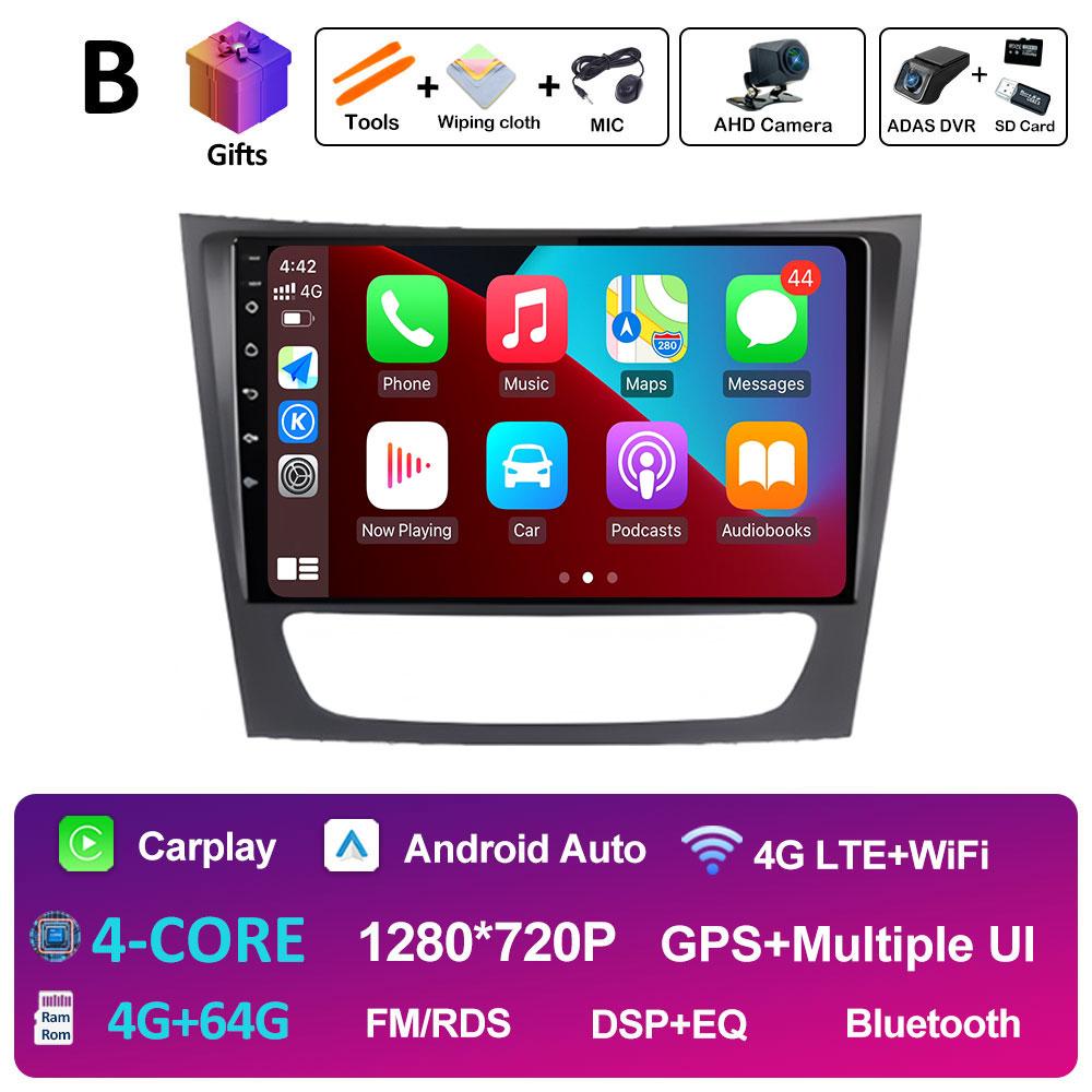 For Mercedes Benz E-class W211 2002 2003 2004 - 2008 GPS Navigation Wireless Carplay DSP Stereo Autoradio QLED IPS Screen WIFI
