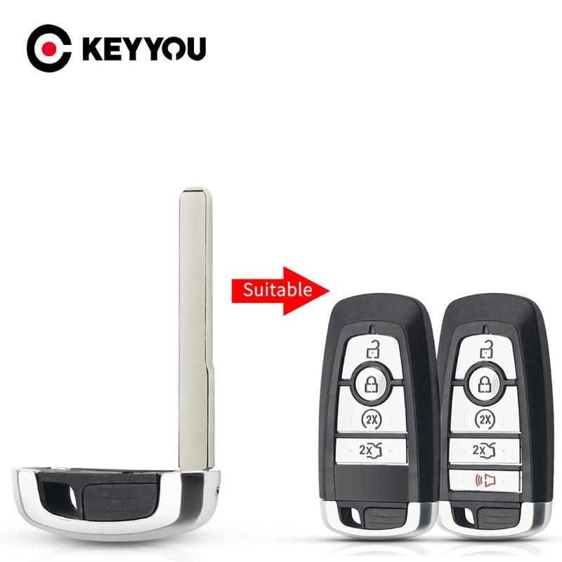 KEYYOU 1Pcs Remote Key Shell Small Key ert Blade For Ford Mondeo EcoBoost 2017 2018 Emergency Uncut Blanks Blade Replacement