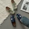 Fashion Versatile Flat-bottomed Bag Head Slippers Women's 2025 Summer Season Retro Cartoon Outer Wear Comfortable Casual Slippers Tide