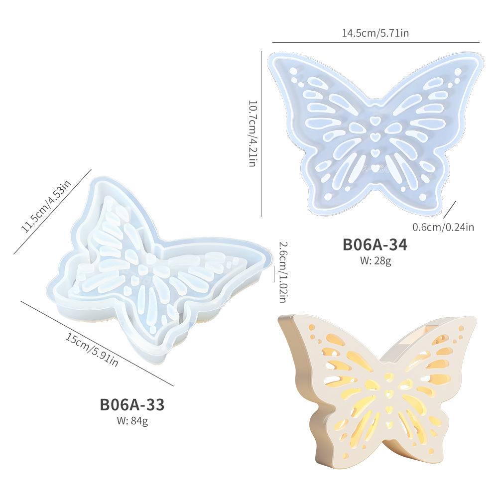 Mother's Day Love Silicone Epoxy Gypsum Mold Hollow Butterfly Lampshade Candle Lights Holder Home Decor DIY Wax Aromatherapy