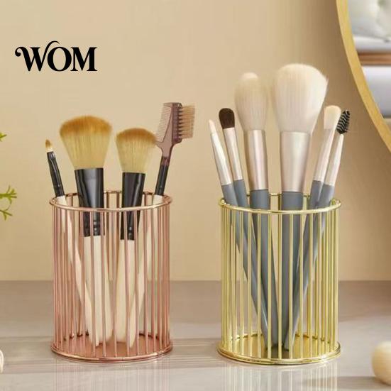 Nordic Style Pen Holder Metal Holder, Desk Organizer for Makeup Brushes, Open Frame Stand Anti-Rust Multifunctional Storage Basket Pencils Office