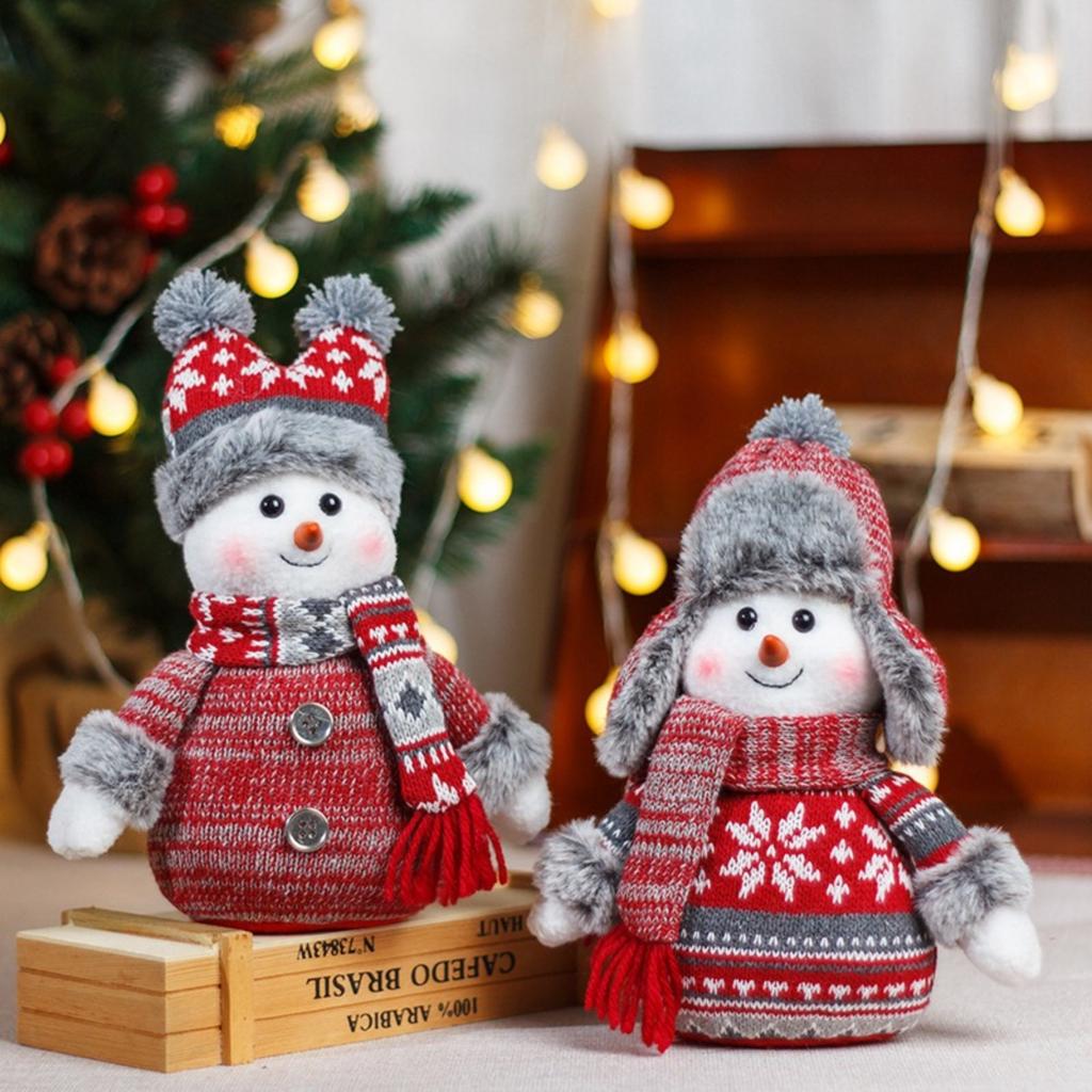 Doll Hat Scarf Snowman Doll Window Display Cute Christmas Snowman Cloth Doll