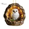 Festive Atmosphere Decorations Forest Animal Ornament, 2D Flat Woodland Acrylic Christmas Home Party Hanging Supplies Decoration for Tree, Holiday