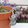 2pcs Elephant Flower Pot Ornaments Cute Hanging Flower Pot Decoration Pendant Cartoon Animal Statue Outdoor Garden Bonsai Decor
