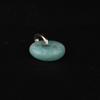 Natural Amazonite Donut Pendant 925 Sterling Silver Rhodium Plated Minimal Fine Jewelry Gift for Her