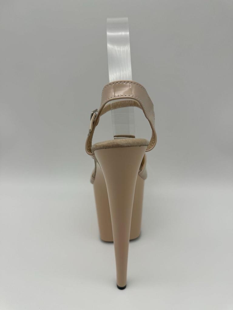 20cm Apricot Waterproof Table High Heels Buckle Sandals/high Heel Pole Dance Model Catwalk Shoes