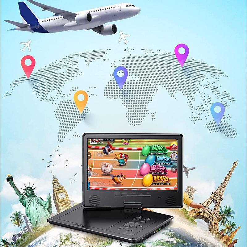 12,5-Zoll Mobiler DVD-Player High Definition Video Drahtloser Bluetooth-kompatibler Player Tragbarer Vollformat In-Car CD-Player