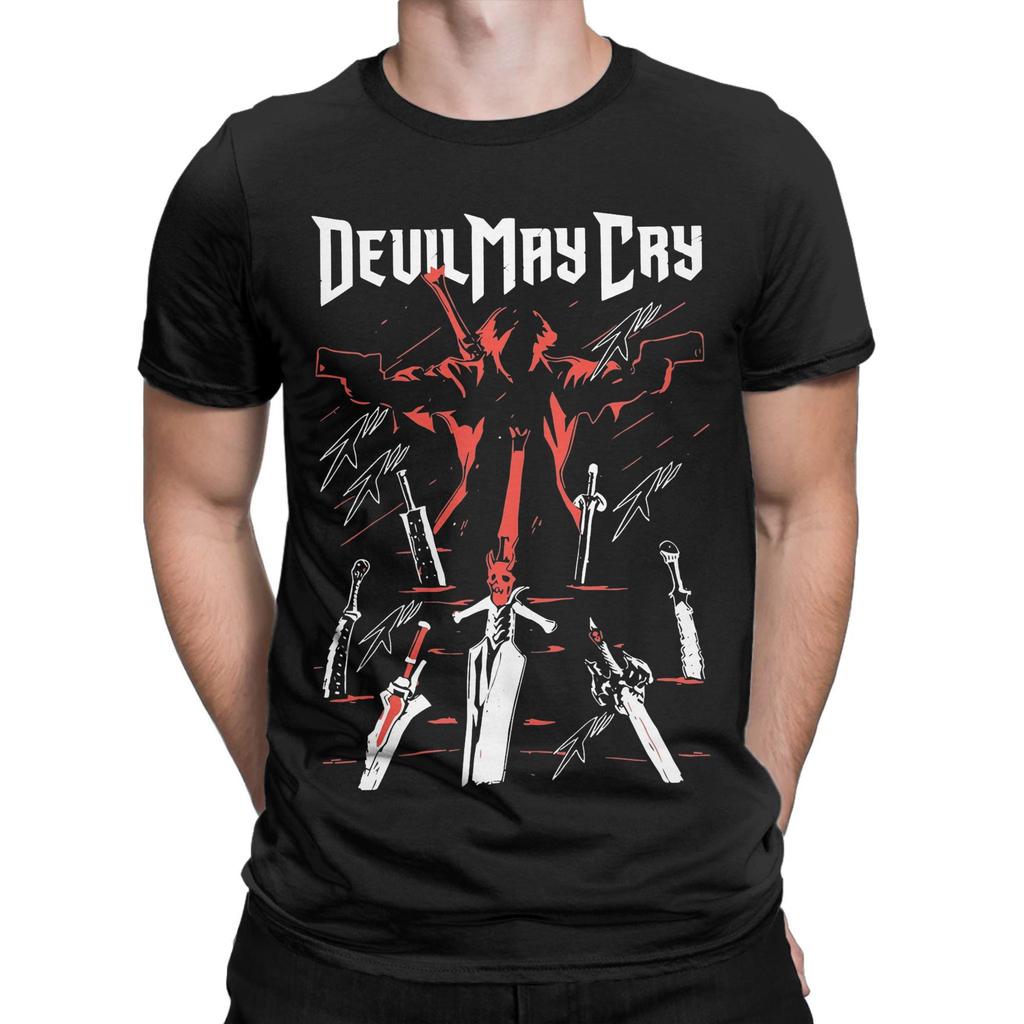 Virgil Devil May Cry DMC3 T Shirts for Men Cotton Vintage T-Shirts Round Collar  Tees Short Sleeve Clothing Gift