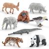 Simulation Asian Animal Model Panda Tiger Orangutan Crocodile Elephant Static Ornament 8-Piece Set