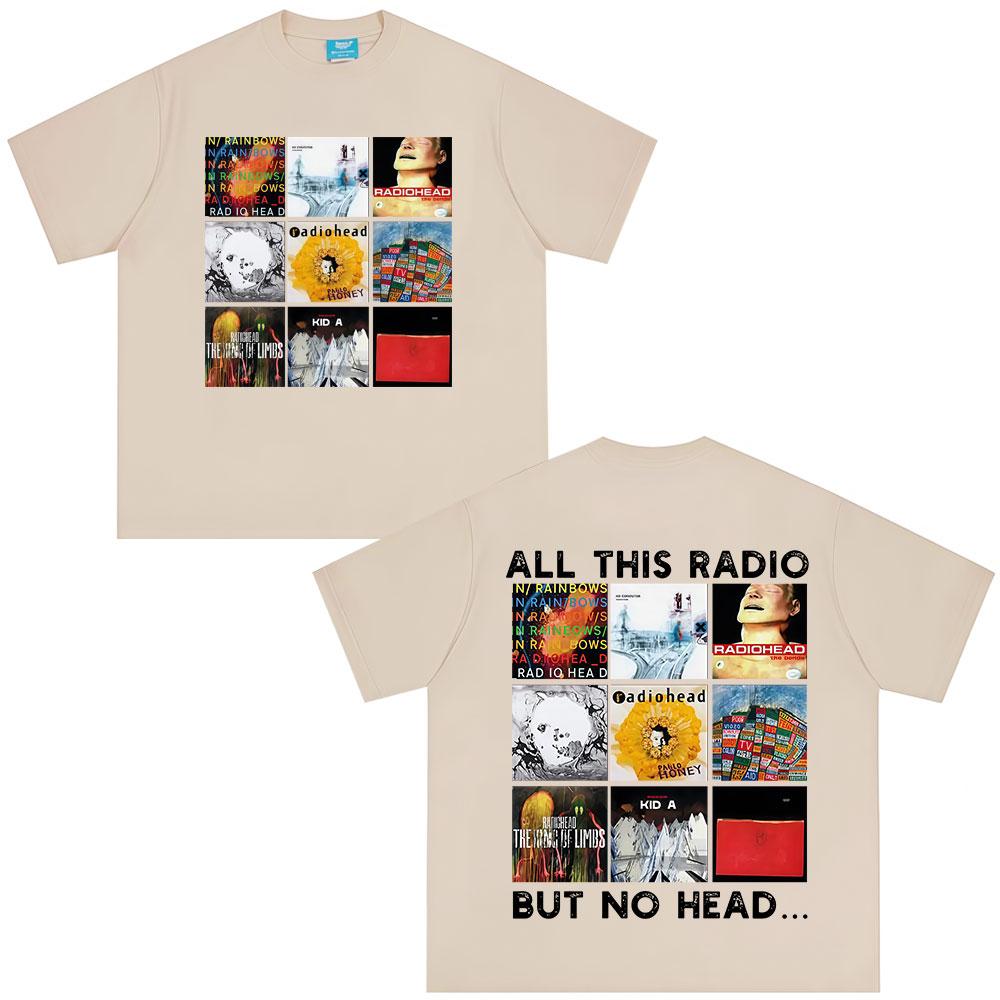 The Rock Band Radiohead Has All This Radio But No Album Cover. Men's and Women's Loose Summer Print 100% Pure Cotton T-shirt