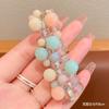 1PC New Lovely Beaded Big Flowers Elastic Spiral Hair Rope Head Rope Ponytail Hair Ring Rubber Band Headdress For Kids