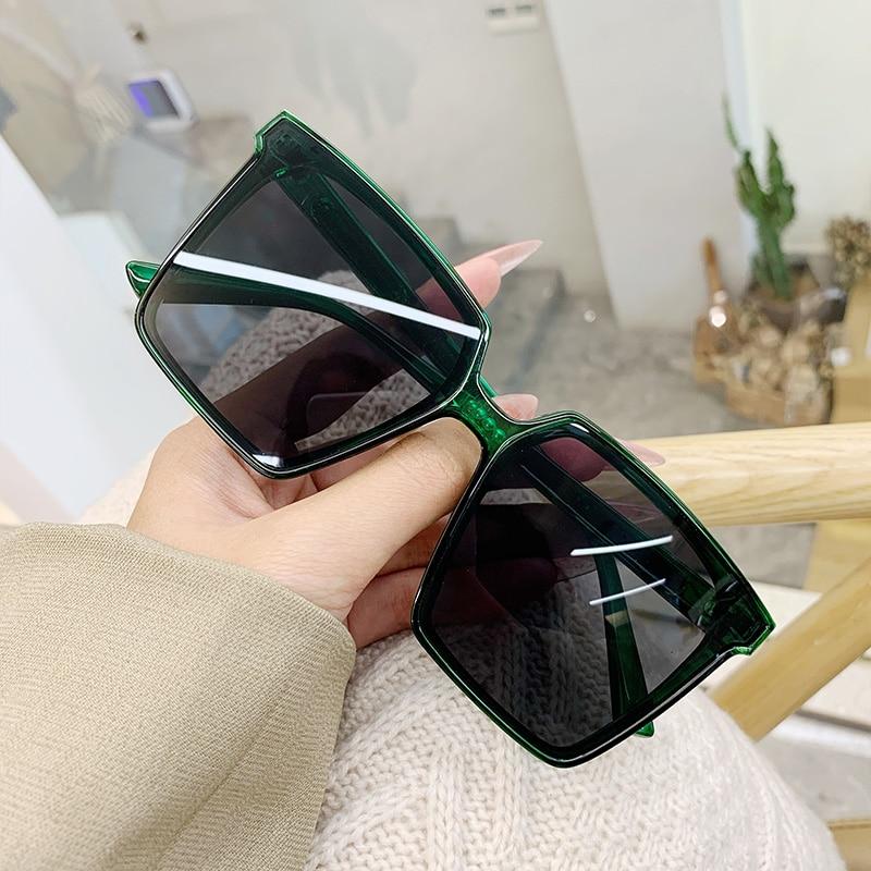 Neue Vintage Quadrat Übergroße Sonnenbrille Frauen Männer Marke Designer Transparent Gradienten Sonnenbrille Großen Rahmen Brillen UV400