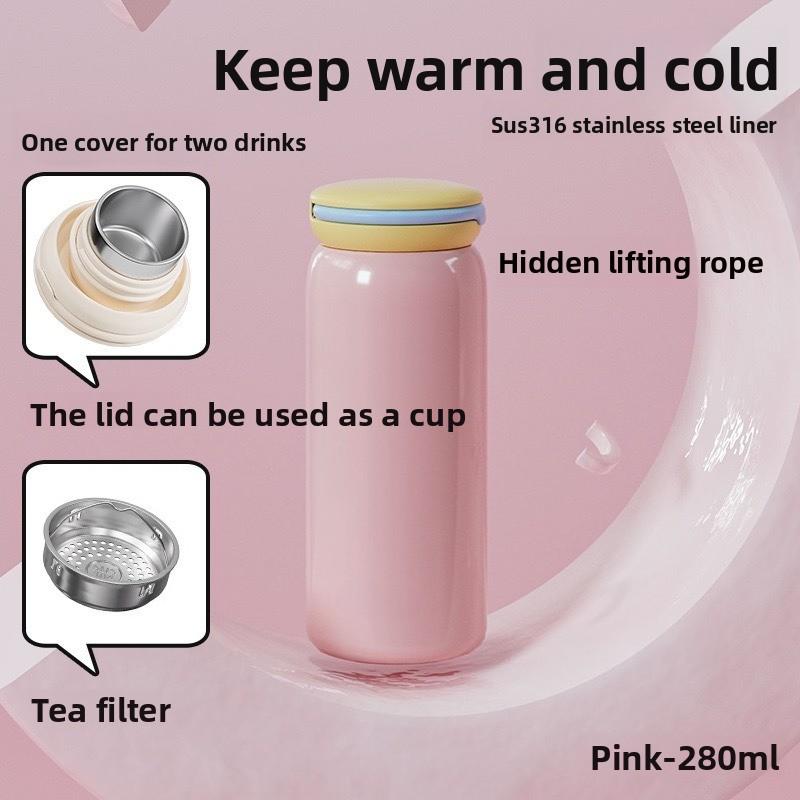316 Stainless Steel Student Insulated Cup - 7oz/10oz Mini Pocket Water Bottle - Outdoor Sports Portable Cold/hot Water Bottle