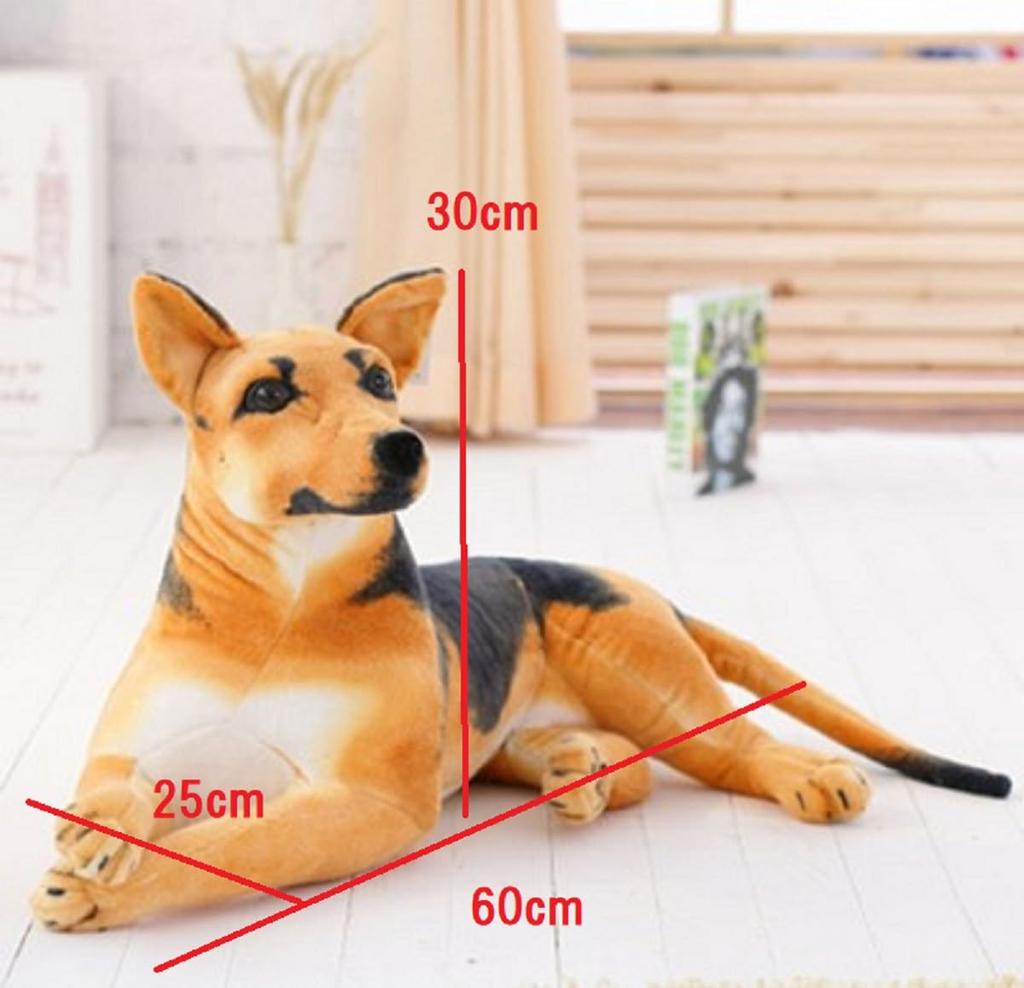 German Shepherd, 60cm Long, Dog, Pet Decor, Fierce and Obedient Shepherd (Lying Down)