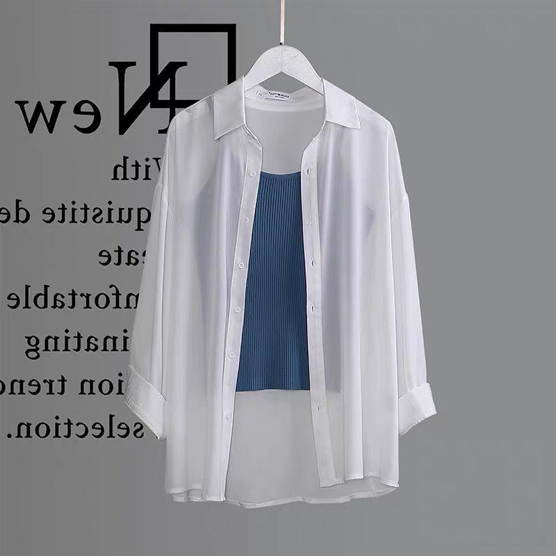 Women's Chiffon Sunscreen Shirt Summer Breathable Versatile Shirt Sunscreen Thin Shirt Coat
