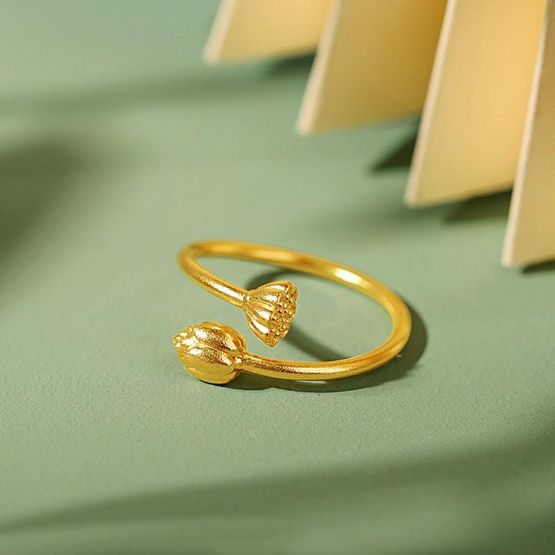 Two Chic Vietnamese Worlds Joy Ring Luxurious Brass Gold Plated Accessory