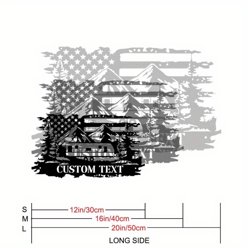 

Retro US Flag Mountain View Wall Art Metal Tin Sign Outdoor Camping Decor TYDZ002771-30cm