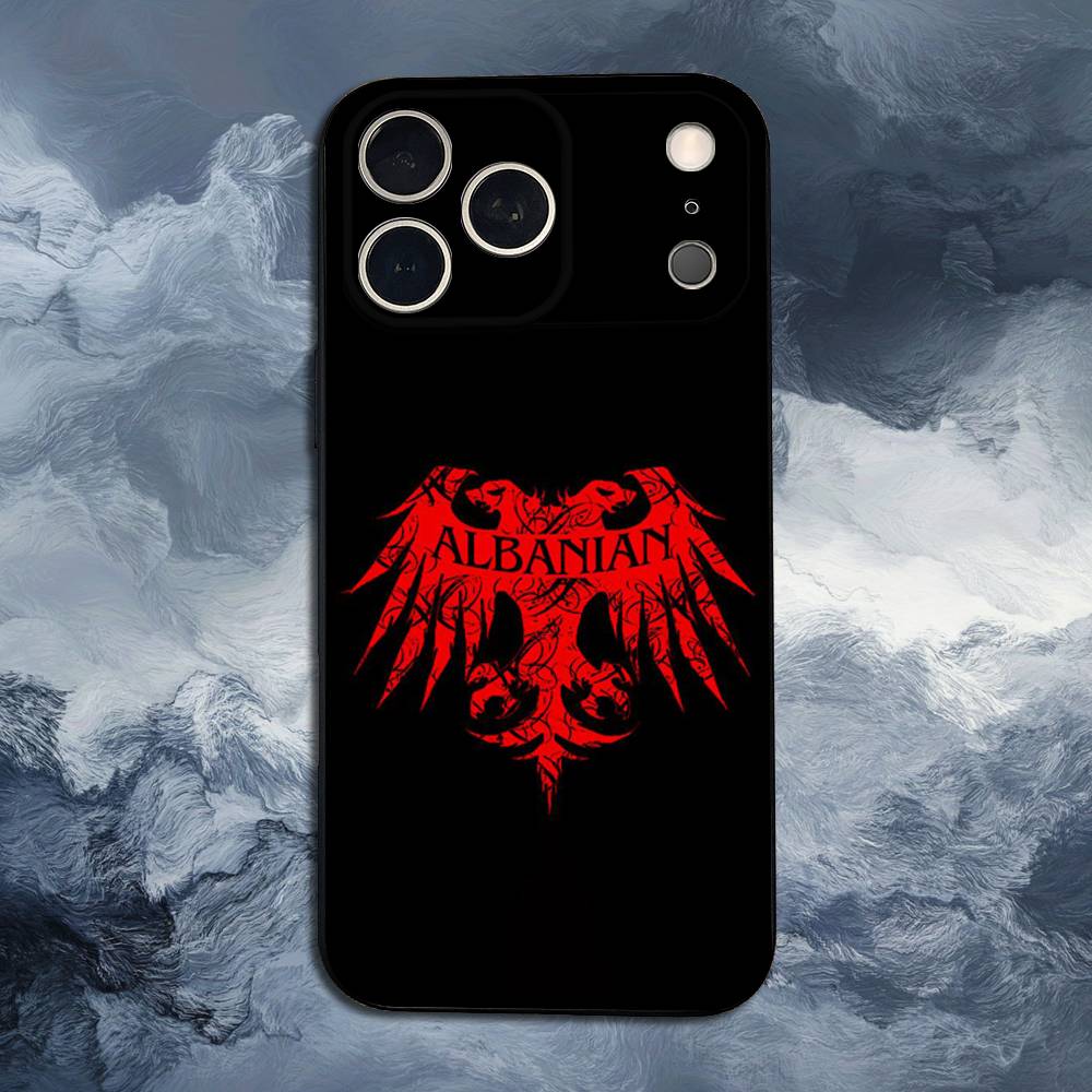 A-Albania F-Flag-ES For iPhone 13,16,11,14,17,12,15,Plus,Pro Max,XS,X,XR,SE,Mini,8,7,Phone Case Soft Silicone Black