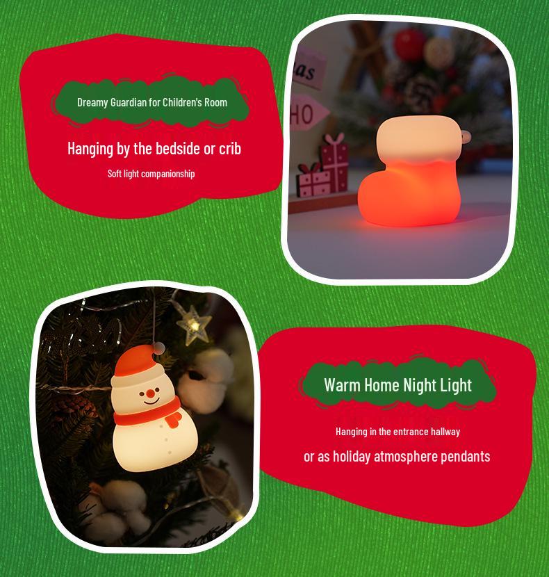 Christmas Silicone Snowman Night Light - Creative Holiday Gift & Decoration for Kids