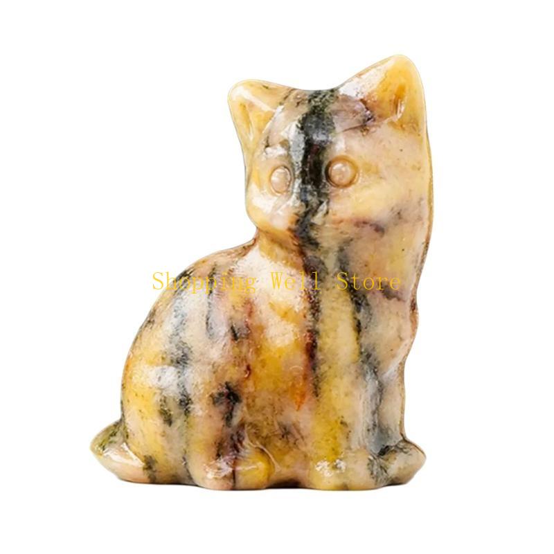 KX4B Crystal Lucky Cats Miniature Figurine Collectibe Gift for Celebration Birthday Housewarmings Fengshui Decors Ornament