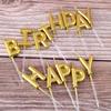 Happy Birthday Gold Letter Candle Silver Happy Birthday Candle Party Birthday Candle Anniversary Celebration Birthday Candle