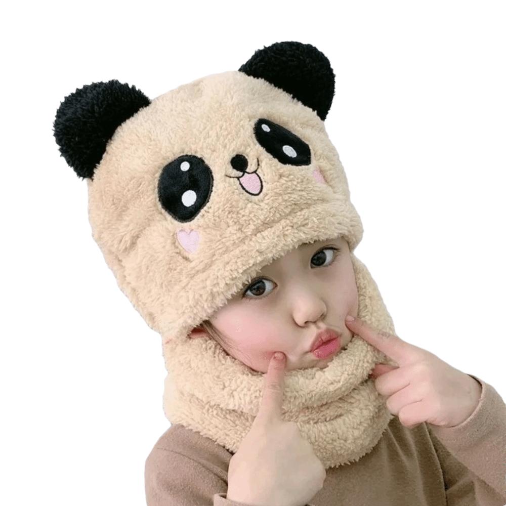 Fleece Children Beanie Caps Cartoon Warm Bonnet Scarf Fashion Kids Plush Hat  Toddler