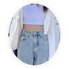 High-Waisted Fleece-Lined Korean Style Jeans for Petite Women, Autumn/Winter, Loose Fit, Straight Leg, Harem Carrot Cut.
