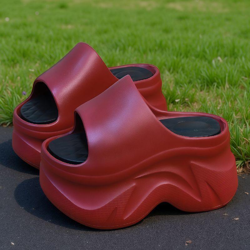 newest summer fashion high heel slippers woman thick-soled 9 cm heightening slippers indoor outdoor cloud feel eva slides 36-37