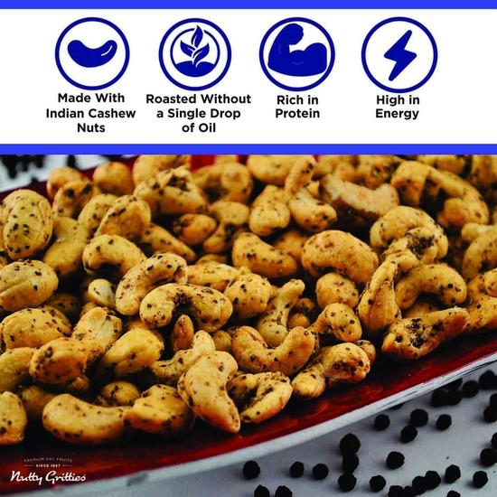 Nussige Knusper Premium Jumbo Größe Südlicher Pfeffer Cashewkerne 200g, Natürliche Geschmacksrichtung Ganze Cashewkerne | Null Bruch | Wiederverschließbarer Beutel