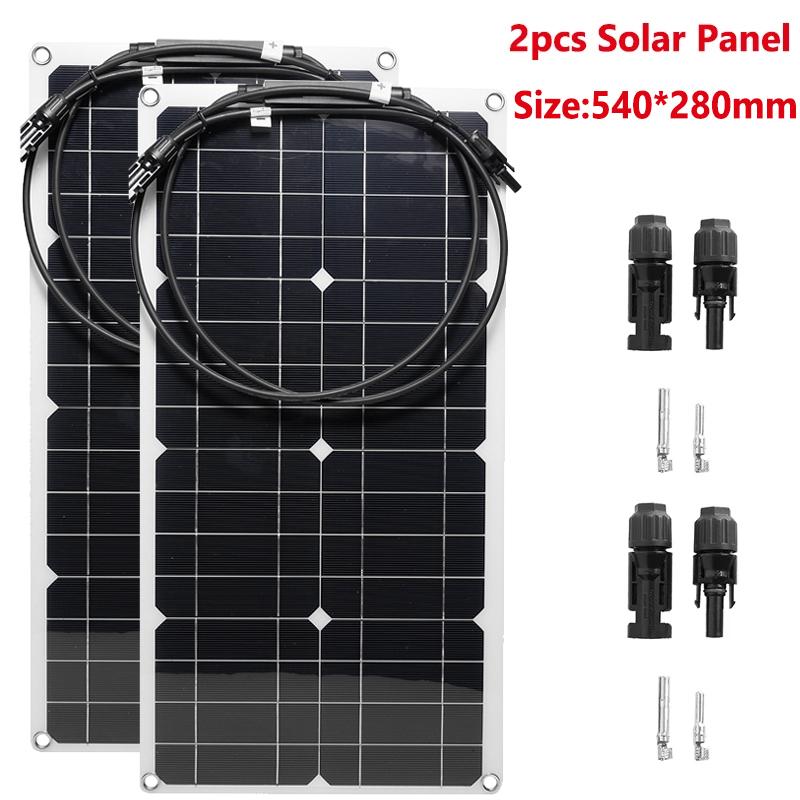 300W 600W Solar Panel Kit Flexible Solar Cell with 10A-100A Controller Power Bank For Home Mobile Phone Car RV Camping Outdoor